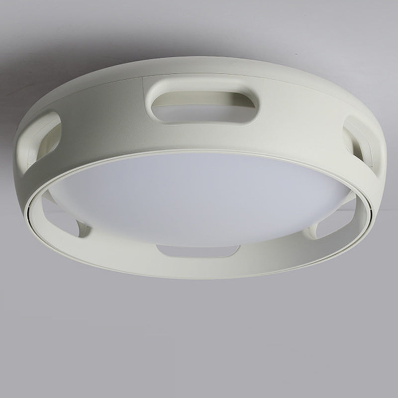 Ventilador de techo contemporáneo nórdico redondo sin aspas de PC acrílico LED semi-empotrado para dormitorio 