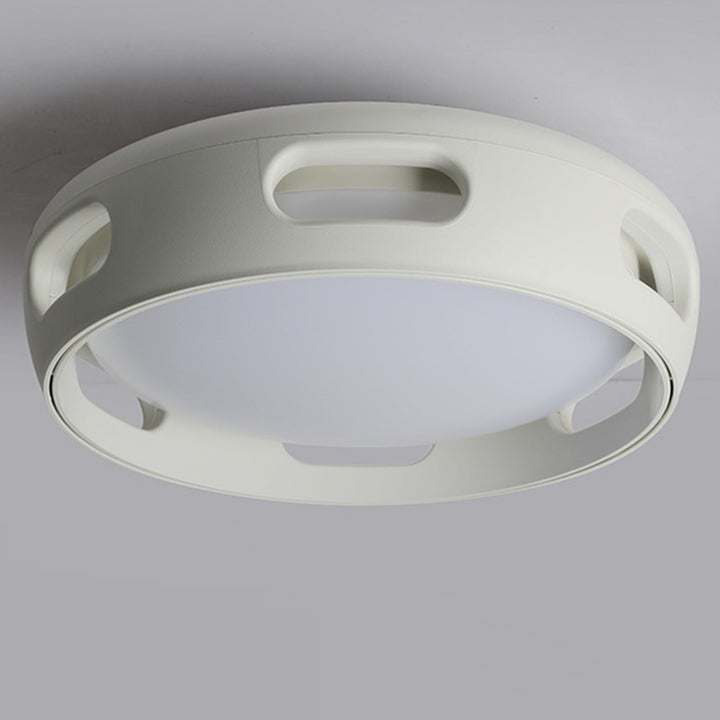 Ventilador de techo contemporáneo nórdico redondo sin aspas de PC acrílico LED semi-empotrado para dormitorio 