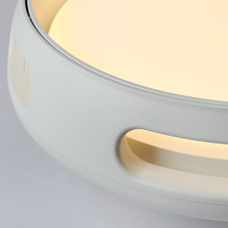 Ventilador de techo contemporáneo nórdico redondo sin aspas de PC acrílico LED semi-empotrado para dormitorio 
