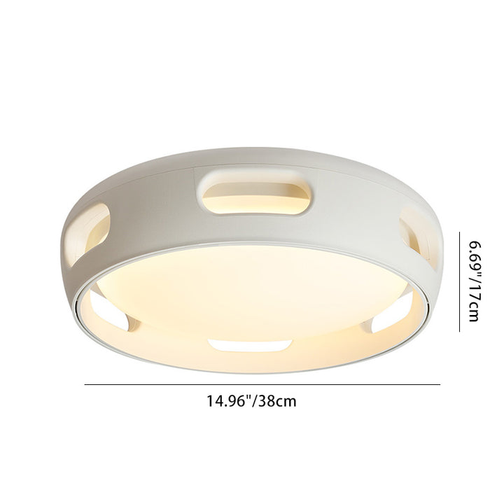 Ventilador de techo contemporáneo nórdico redondo sin aspas de PC acrílico LED semi-empotrado para dormitorio 