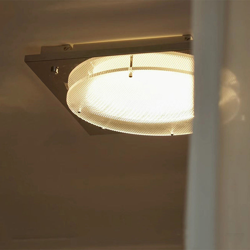 Traditional Vintage Square Hardware Acrylic LED Flush Mount Ceiling Light For Bedroom