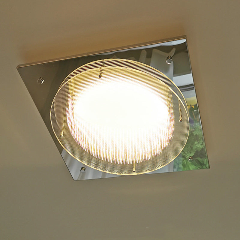 Traditional Vintage Square Hardware Acrylic LED Flush Mount Ceiling Light For Bedroom