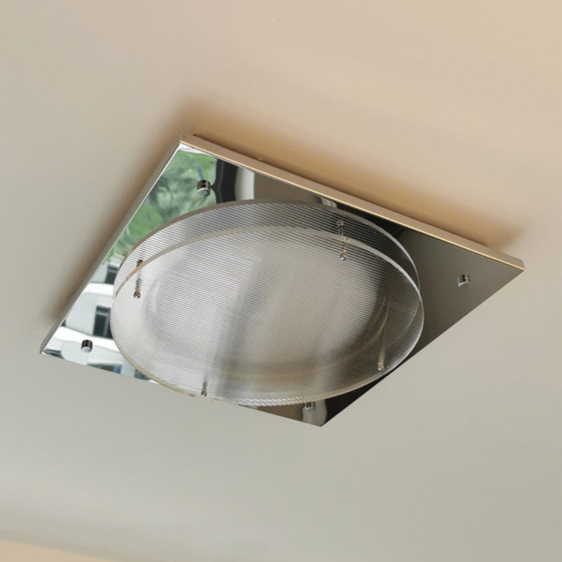 Traditional Vintage Square Hardware Acrylic LED Flush Mount Ceiling Light For Bedroom