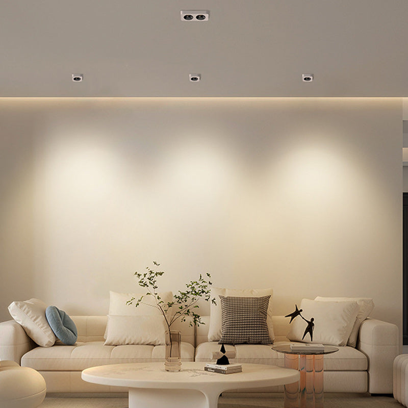Moderne minimalistische LED-Deckenleuchte aus Eisen mit quadratischem/rechteckigem Wabennetz-Design, ultradünnem Spot-Downlight und bündiger Montage für den Flur 