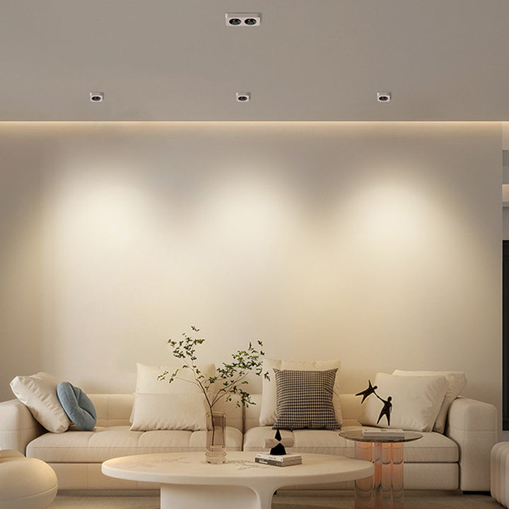 Moderne minimalistische LED-Deckenleuchte aus Eisen mit quadratischem/rechteckigem Wabennetz-Design, ultradünnem Spot-Downlight und bündiger Montage für den Flur 