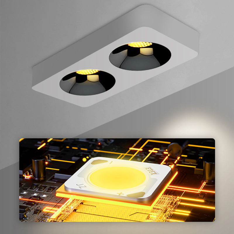 Moderne minimalistische LED-Deckenleuchte aus Eisen mit quadratischem/rechteckigem Wabennetz-Design, ultradünnem Spot-Downlight und bündiger Montage für den Flur 