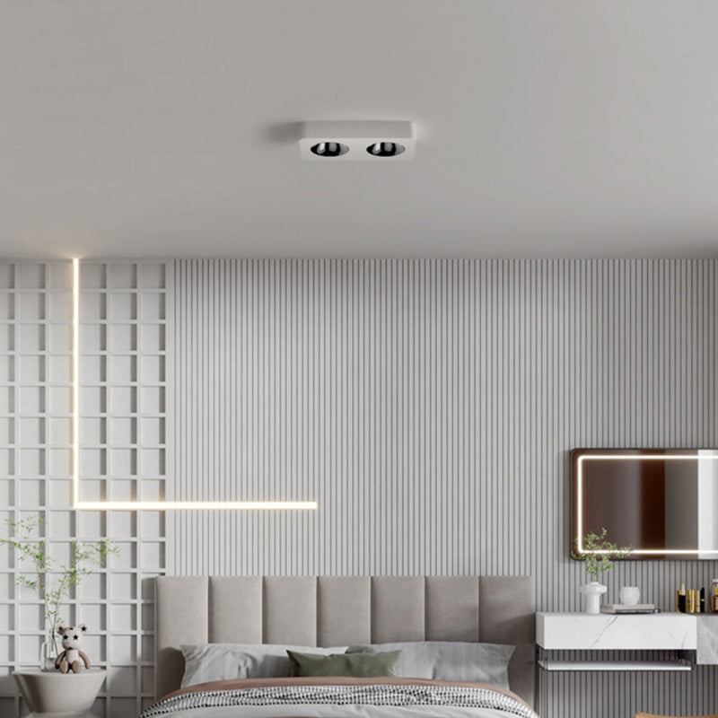 Moderne minimalistische LED-Deckenleuchte aus Eisen mit quadratischem/rechteckigem Wabennetz-Design, ultradünnem Spot-Downlight und bündiger Montage für den Flur 