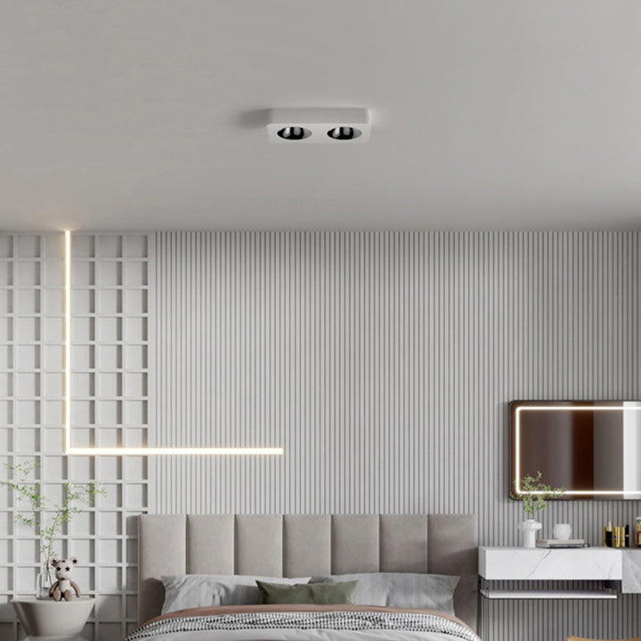 Moderne minimalistische LED-Deckenleuchte aus Eisen mit quadratischem/rechteckigem Wabennetz-Design, ultradünnem Spot-Downlight und bündiger Montage für den Flur 