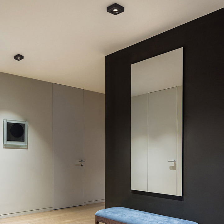 Moderne minimalistische LED-Deckenleuchte aus Eisen mit quadratischem/rechteckigem Wabennetz-Design, ultradünnem Spot-Downlight und bündiger Montage für den Flur 