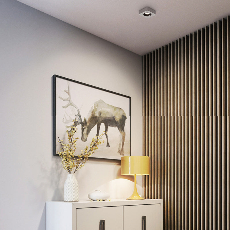 Moderne minimalistische LED-Deckenleuchte aus Eisen mit quadratischem/rechteckigem Wabennetz-Design, ultradünnem Spot-Downlight und bündiger Montage für den Flur 