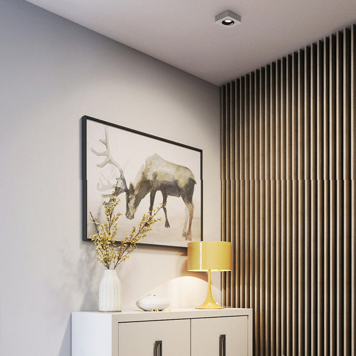 Moderne minimalistische LED-Deckenleuchte aus Eisen mit quadratischem/rechteckigem Wabennetz-Design, ultradünnem Spot-Downlight und bündiger Montage für den Flur 