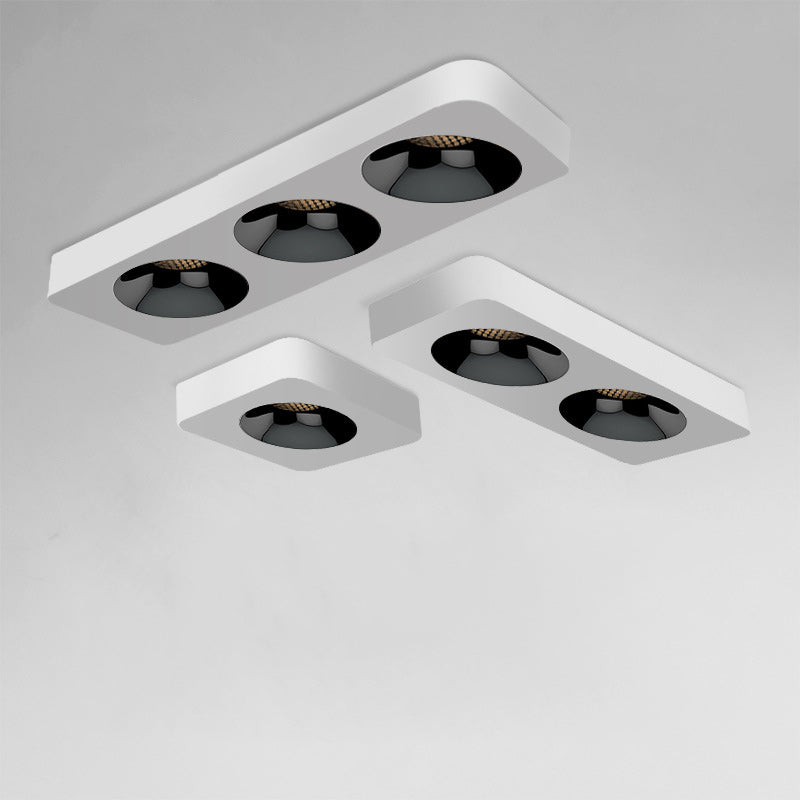 Moderne minimalistische LED-Deckenleuchte aus Eisen mit quadratischem/rechteckigem Wabennetz-Design, ultradünnem Spot-Downlight und bündiger Montage für den Flur 