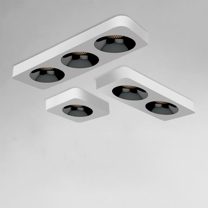 Moderne minimalistische LED-Deckenleuchte aus Eisen mit quadratischem/rechteckigem Wabennetz-Design, ultradünnem Spot-Downlight und bündiger Montage für den Flur 