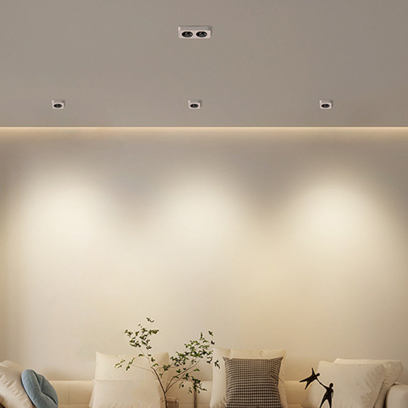 Moderne minimalistische LED-Deckenleuchte aus Eisen mit quadratischem/rechteckigem Wabennetz-Design, ultradünnem Spot-Downlight und bündiger Montage für den Flur 