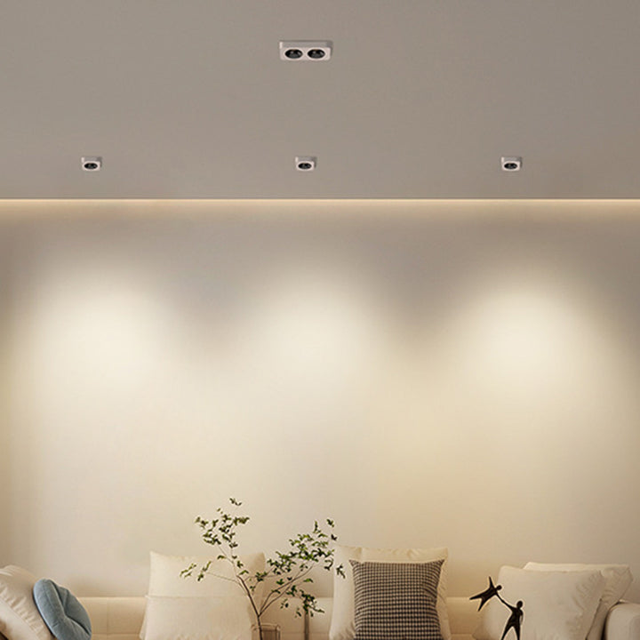 Moderne minimalistische LED-Deckenleuchte aus Eisen mit quadratischem/rechteckigem Wabennetz-Design, ultradünnem Spot-Downlight und bündiger Montage für den Flur 