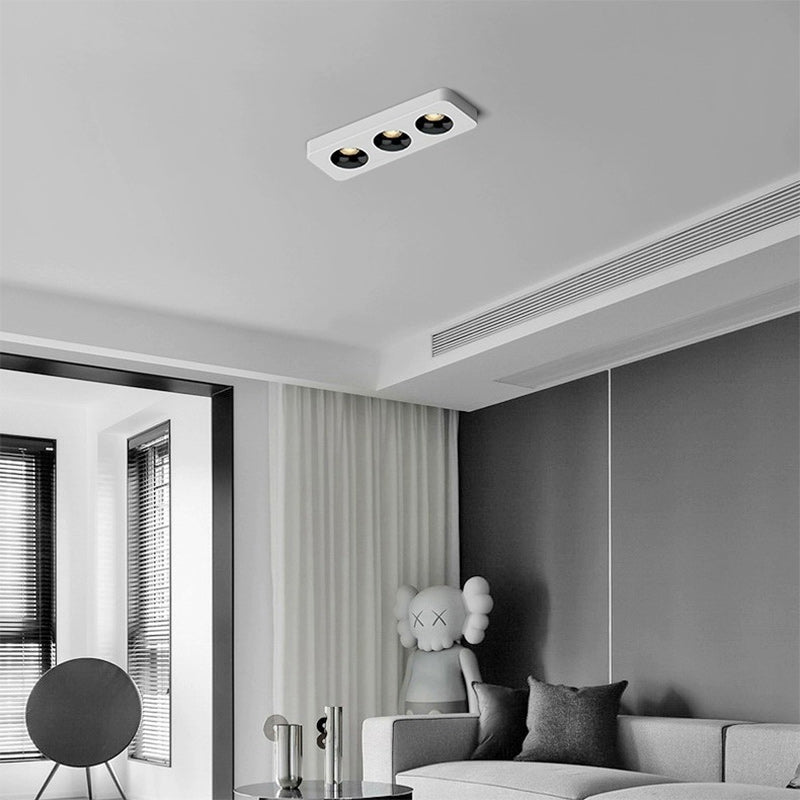 Moderne minimalistische LED-Deckenleuchte aus Eisen mit quadratischem/rechteckigem Wabennetz-Design, ultradünnem Spot-Downlight und bündiger Montage für den Flur 
