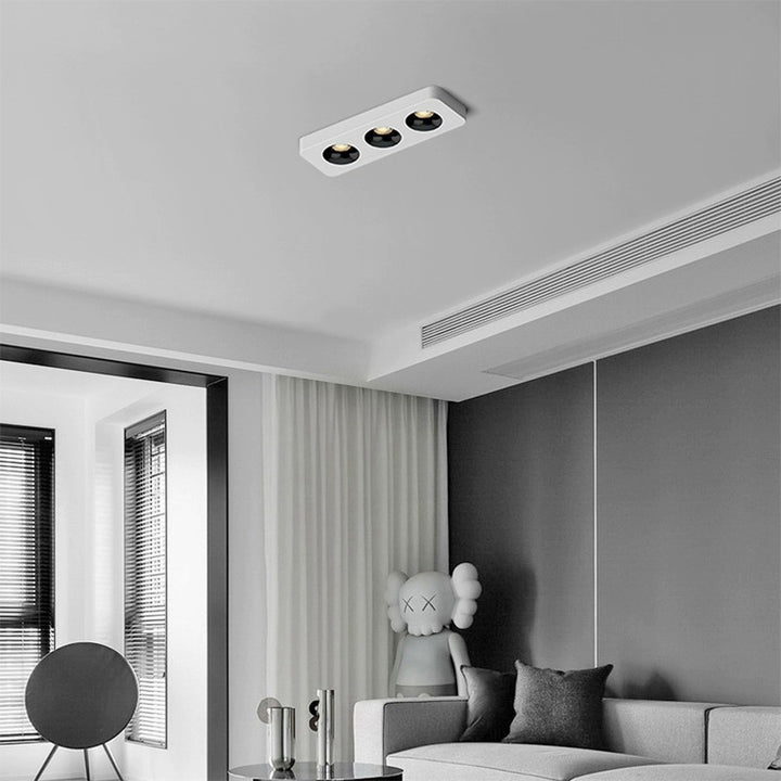 Moderne minimalistische LED-Deckenleuchte aus Eisen mit quadratischem/rechteckigem Wabennetz-Design, ultradünnem Spot-Downlight und bündiger Montage für den Flur 