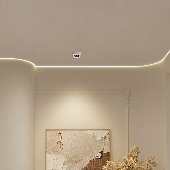 Moderne minimalistische LED-Deckenleuchte aus Eisen mit quadratischem/rechteckigem Wabennetz-Design, ultradünnem Spot-Downlight und bündiger Montage für den Flur 