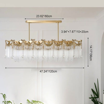 Traditioneller französischer Messing-Glas-Fliegen-Tassel 11/14/20 Licht-Kronleuchter Insellicht für Esszimmer 
