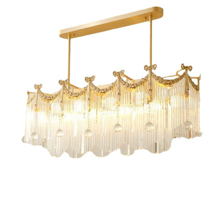 Traditioneller französischer Messing-Glas-Fliegen-Tassel 11/14/20 Licht-Kronleuchter Insellicht für Esszimmer 