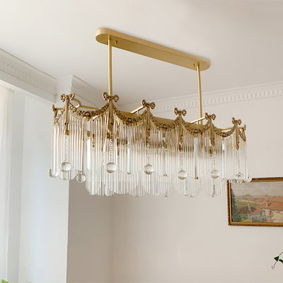Traditioneller französischer Messing-Glas-Fliegen-Tassel 11/14/20 Licht-Kronleuchter Insellicht für Esszimmer 