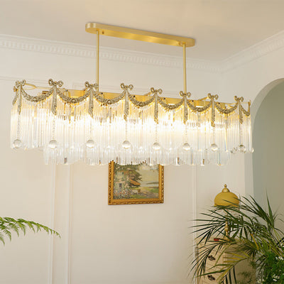 Traditioneller französischer Messing-Glas-Fliegen-Tassel 11/14/20 Licht-Kronleuchter Insellicht für Esszimmer 