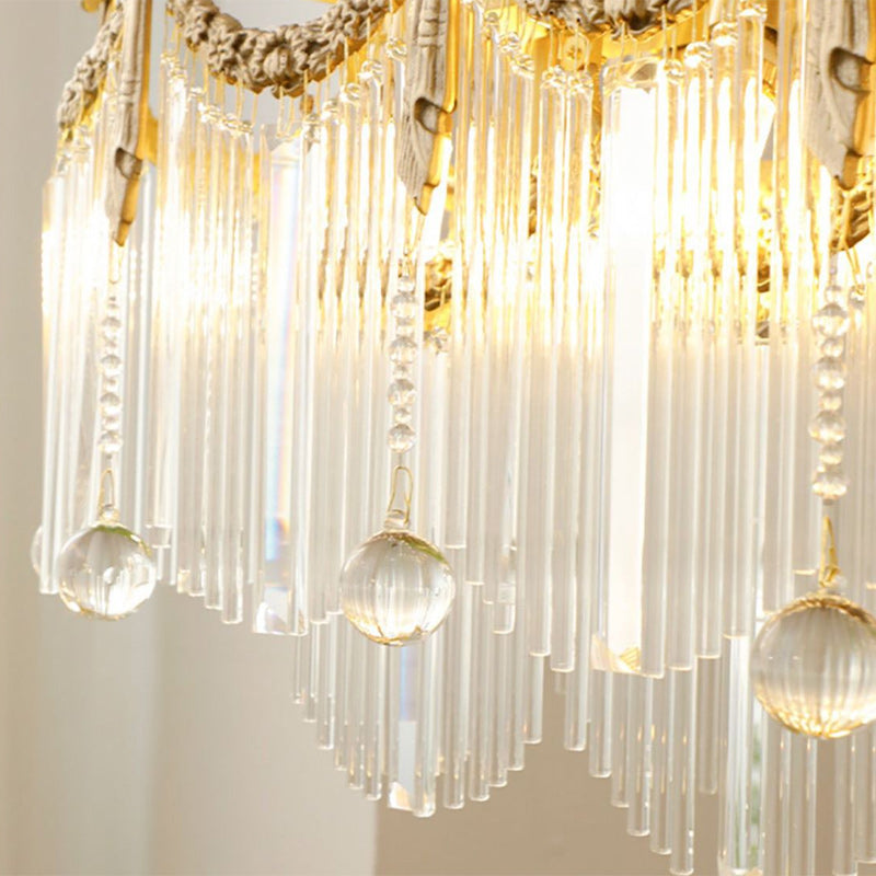 Lustre traditionnel français en laiton avec verre, nœud papillon et pampilles 11/14/20 lumières pour salle à manger 