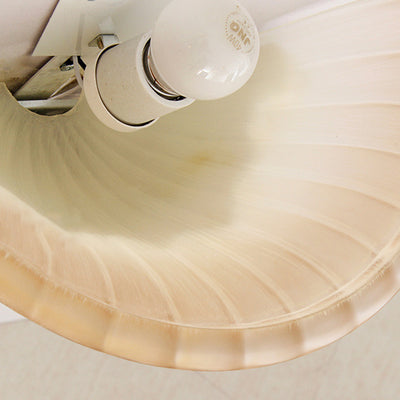 Traditional European Resin Glass Hardware Flower Frosted Horn 1-Light Wall Sconce Lamp For Living Room