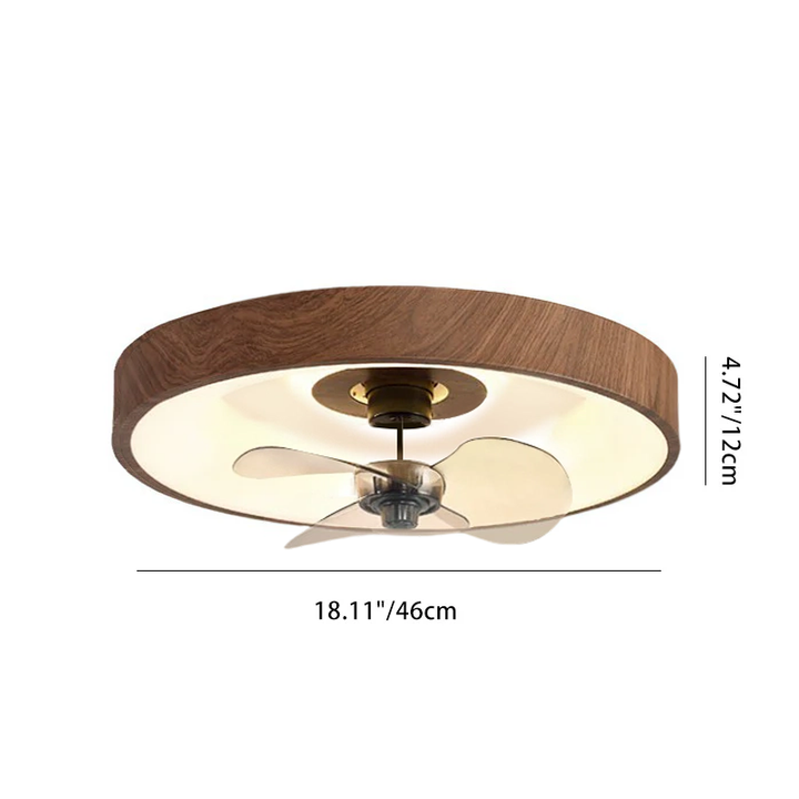 Modern Simplicity Round Iron Copper Acrylic LED Flush Mount Ceiling Fan Light For Bedroom