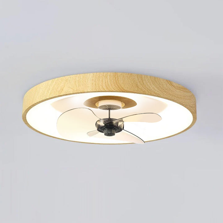 Modern Simplicity Round Iron Copper Acrylic LED Flush Mount Ceiling Fan Light For Bedroom