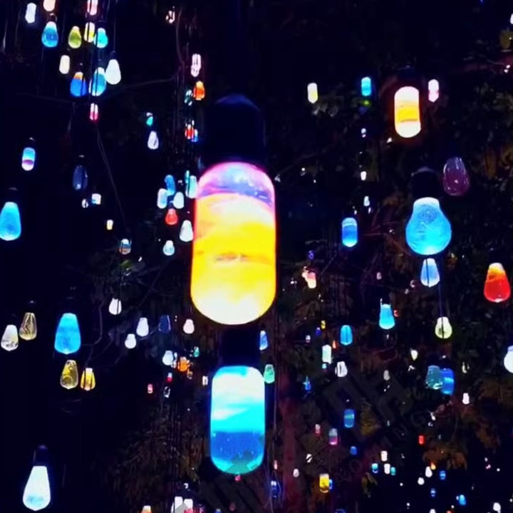 إضاءة خارجية LED على شكل كرة دمعة مقاومة للماء من الراتنج بأسلوب آرت ديكو الحديث لتنسيق الحدائق في الحديقة 