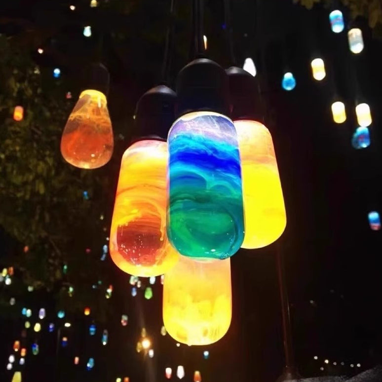 إضاءة خارجية LED على شكل كرة دمعة مقاومة للماء من الراتنج بأسلوب آرت ديكو الحديث لتنسيق الحدائق في الحديقة 