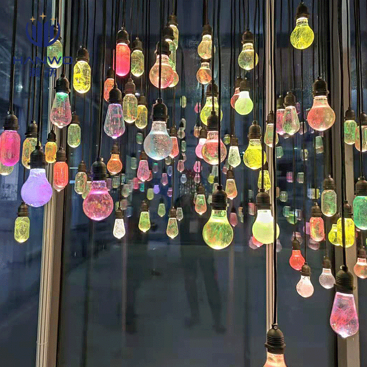 إضاءة خارجية LED على شكل كرة دمعة مقاومة للماء من الراتنج بأسلوب آرت ديكو الحديث لتنسيق الحدائق في الحديقة 