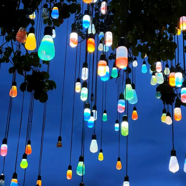 إضاءة خارجية LED على شكل كرة دمعة مقاومة للماء من الراتنج بأسلوب آرت ديكو الحديث لتنسيق الحدائق في الحديقة 