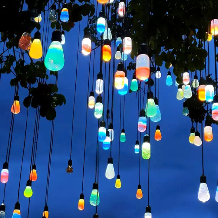 إضاءة خارجية LED على شكل كرة دمعة مقاومة للماء من الراتنج بأسلوب آرت ديكو الحديث لتنسيق الحدائق في الحديقة 
