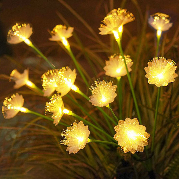 Moderne Art Deco Solar Wasserdicht Edelstahl Glasfaser ABS Silica Sakura Pilz LED Außenbeleuchtung Landschaftsbeleuchtung für den Garten 