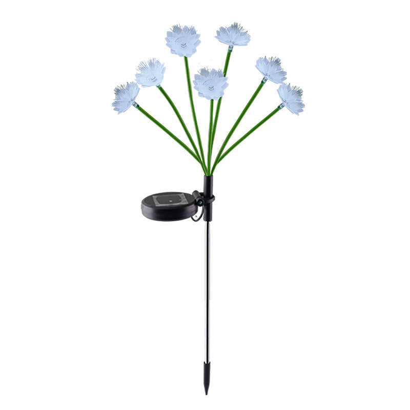 Éclairage de paysage moderne Art Déco solaire étanche en acier inoxydable à fibre optique ABS Silice Sakura Champignon LED pour jardin 
