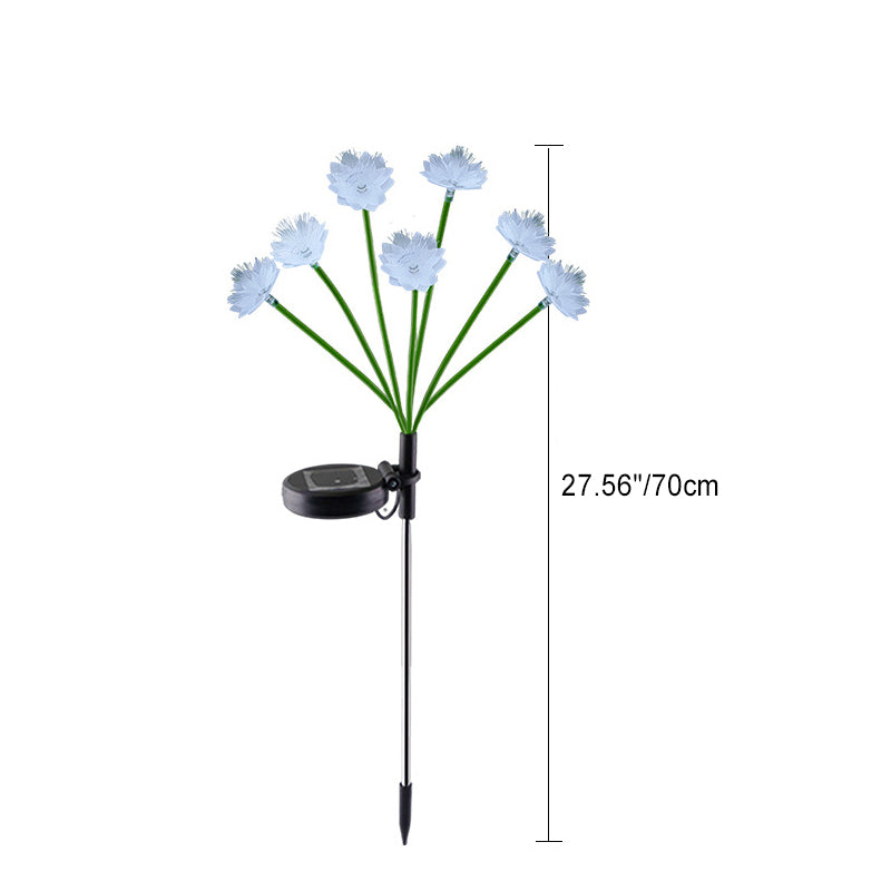 Éclairage de paysage moderne Art Déco solaire étanche en acier inoxydable à fibre optique ABS Silice Sakura Champignon LED pour jardin 