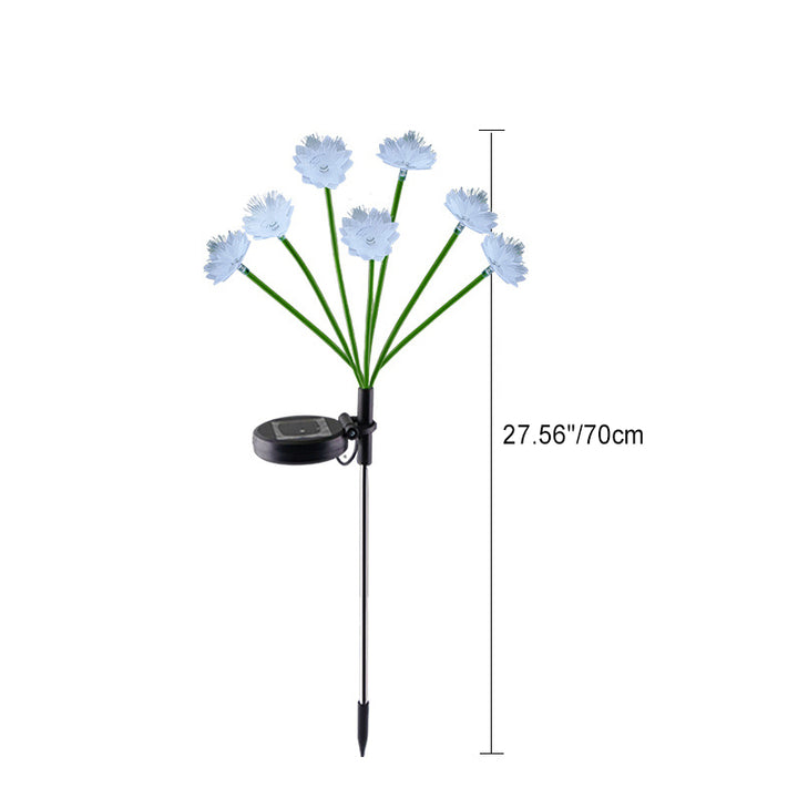 Éclairage de paysage moderne Art Déco solaire étanche en acier inoxydable à fibre optique ABS Silice Sakura Champignon LED pour jardin 