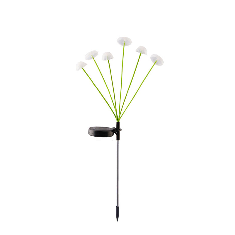 Éclairage de paysage moderne Art Déco solaire étanche en acier inoxydable à fibre optique ABS Silice Sakura Champignon LED pour jardin 