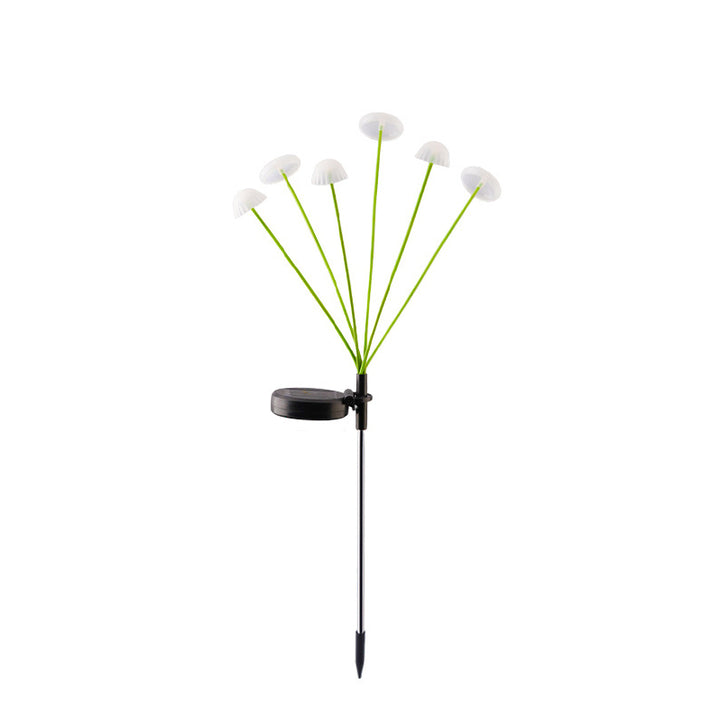 Éclairage de paysage moderne Art Déco solaire étanche en acier inoxydable à fibre optique ABS Silice Sakura Champignon LED pour jardin 