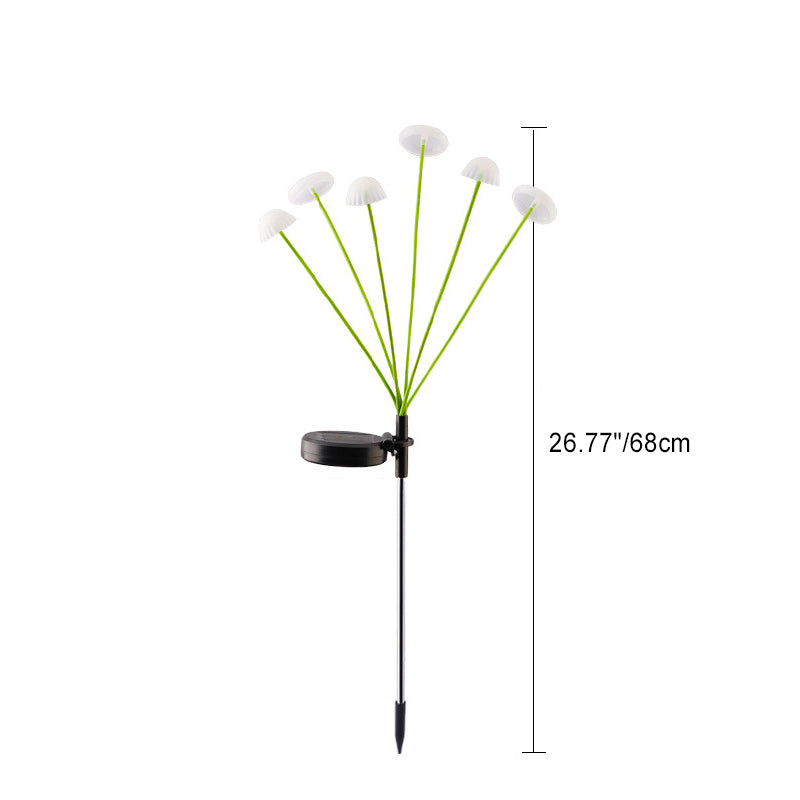 Éclairage de paysage moderne Art Déco solaire étanche en acier inoxydable à fibre optique ABS Silice Sakura Champignon LED pour jardin 