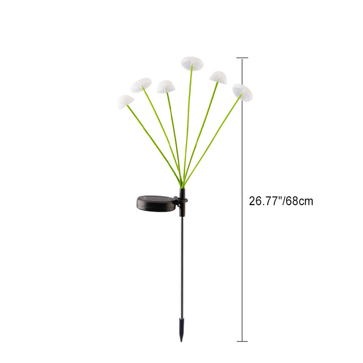 Éclairage de paysage moderne Art Déco solaire étanche en acier inoxydable à fibre optique ABS Silice Sakura Champignon LED pour jardin 