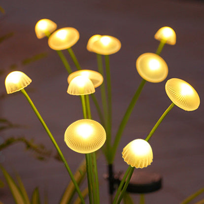 Moderne Art Deco Solar Wasserdicht Edelstahl Glasfaser ABS Silica Sakura Pilz LED Außenbeleuchtung Landschaftsbeleuchtung für den Garten 