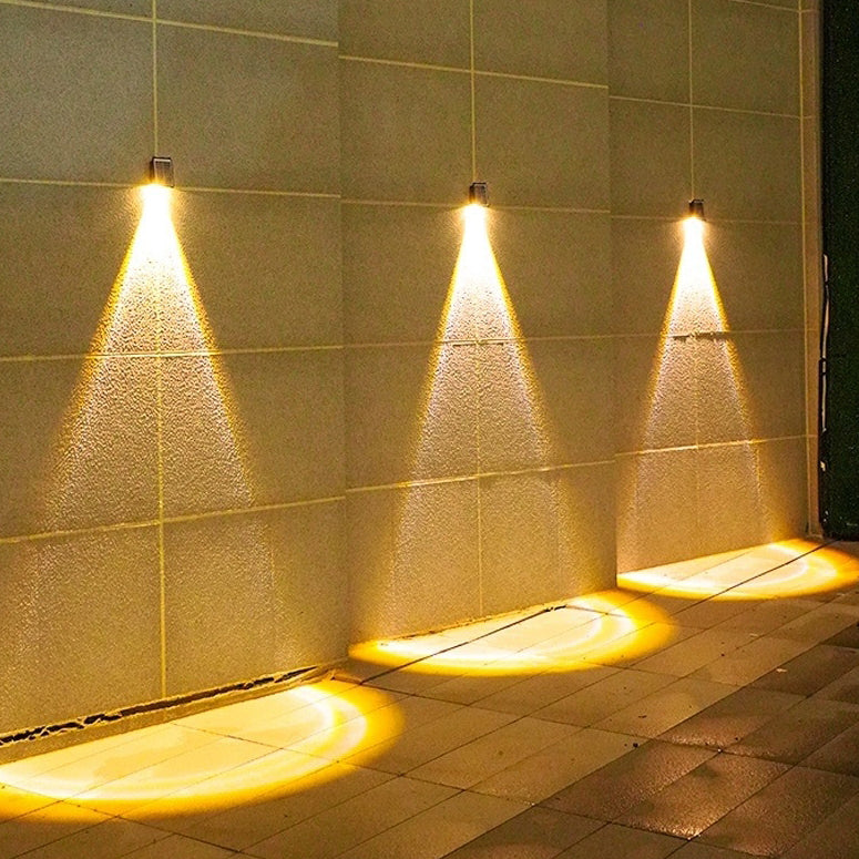 Moderne Einfachheit Solar Wasserdichte Rechteckige ABS LED Wandleuchte für Außenbereich Terrasse 