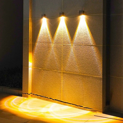 Moderne Einfachheit Solar Wasserdichte Rechteckige ABS LED Wandleuchte für Außenbereich Terrasse 
