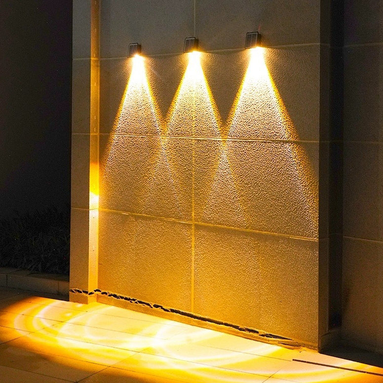 Moderne Einfachheit Solar Wasserdichte Rechteckige ABS LED Wandleuchte für Außenbereich Terrasse 