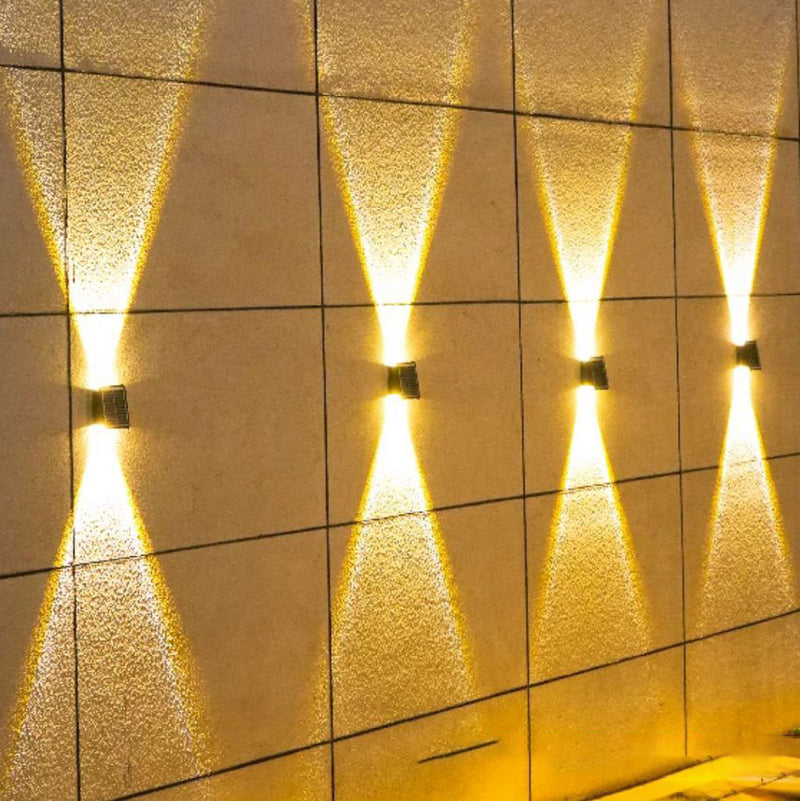 Moderne Einfachheit Solar Wasserdichte Rechteckige ABS LED Wandleuchte für Außenbereich Terrasse 