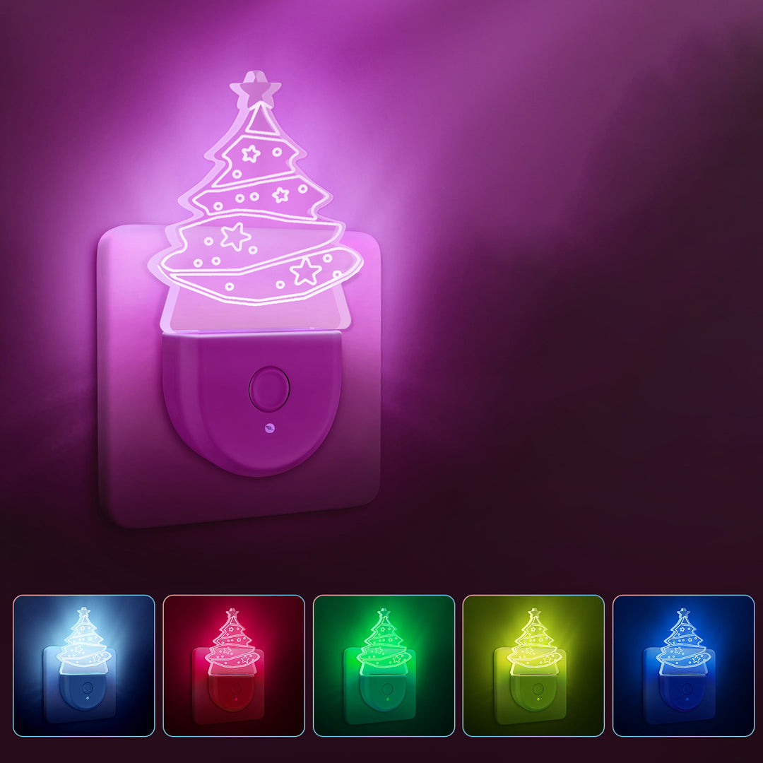 Lampadaire mural LED de Noël en acrylique modern simplicité pour arbre de Noël, veilleuse pour chevet 