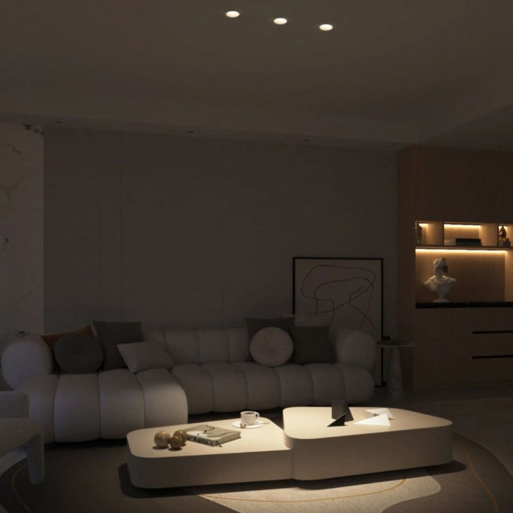 Modern Minimalist Round Recessed Aluminum LED Flush Mount Ceiling Light For Living Room
